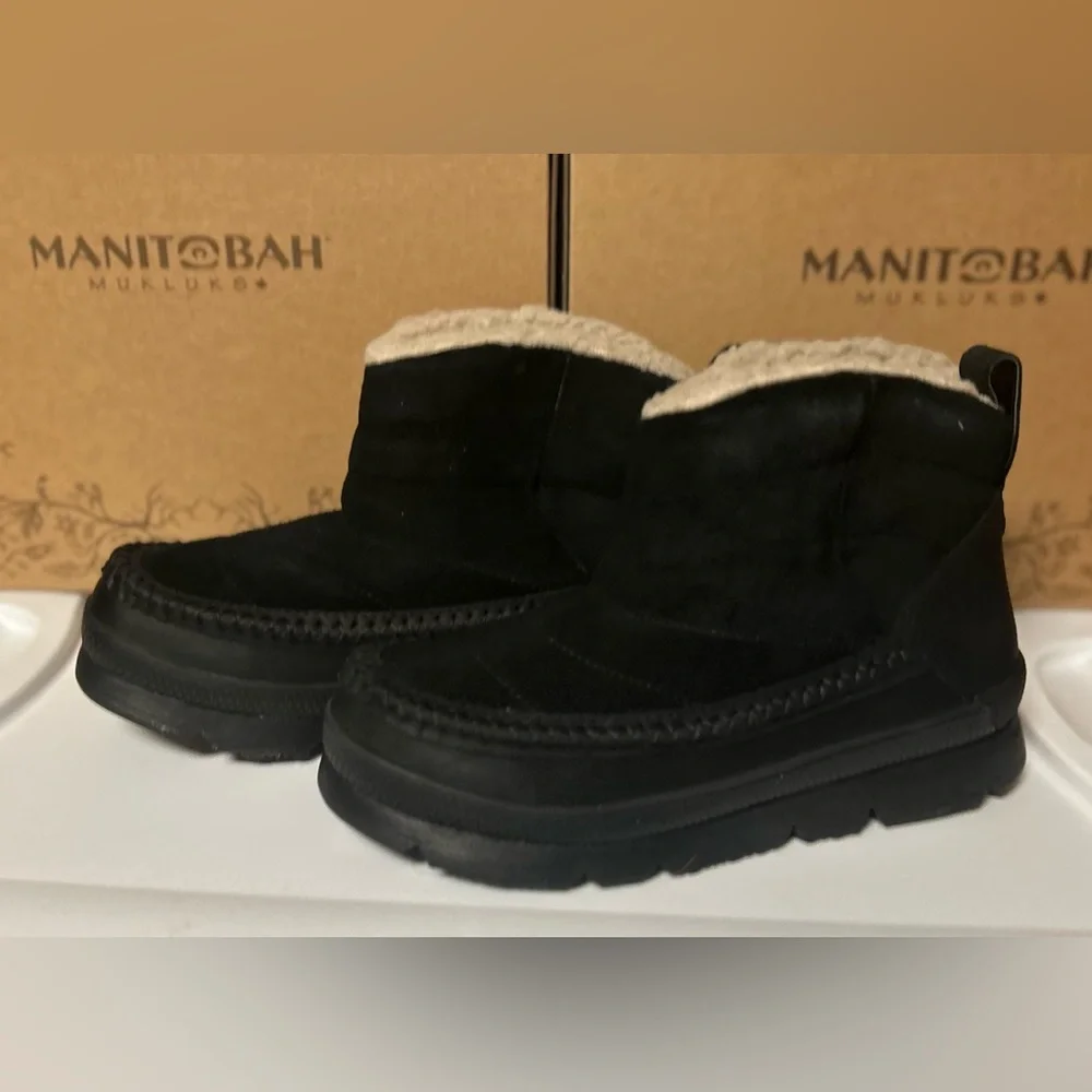 Manitobah Woman’s WP Pacific Insulated Black Pull On Puffer Boots  7, 7.5 or 8 - Picture 7 of 11